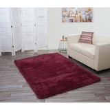 thumbnail of Tappeto HWC-F69, runner shaggy a pelo lungo, tessuto/tessuto morbido e soffice 200x140cm ~ rosso vino
