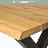 thumbnail of DELUKE® Massivholzplatte Eiche mit Baumkante ERIK - 160x80cm | Tischplatte rechteckig Holzplatte Arbeitsplatte aus Massivholz