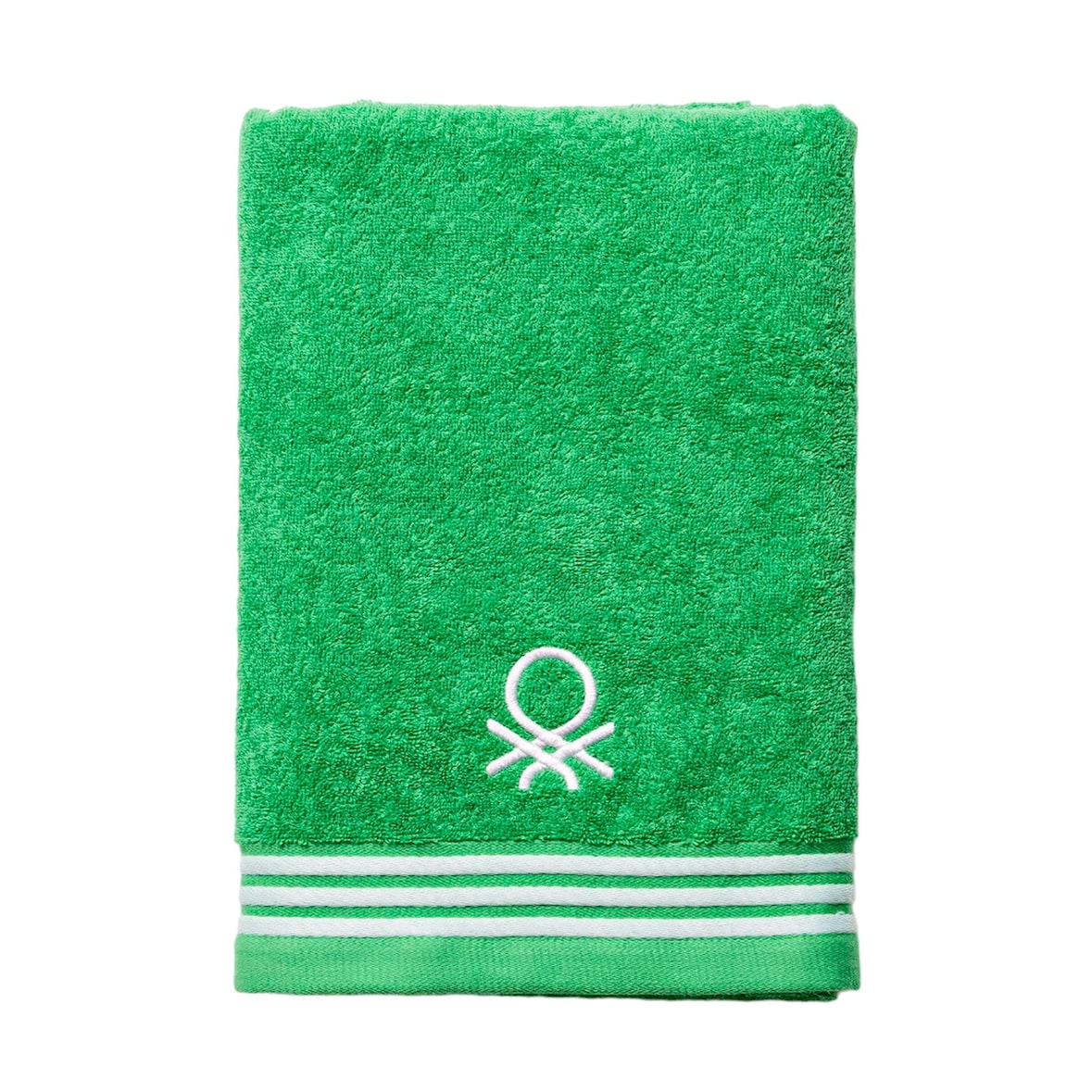 Benetton - Toalha de Banho 70x140cm 100% Algodão Verde com Listras Rainbow