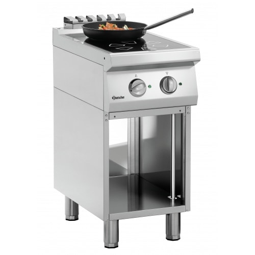Fornuis | Elektrisch + Inductie | 2 Kookplaten | 2x 5 kW | Open Onderstel | 400x700x850(h)mm