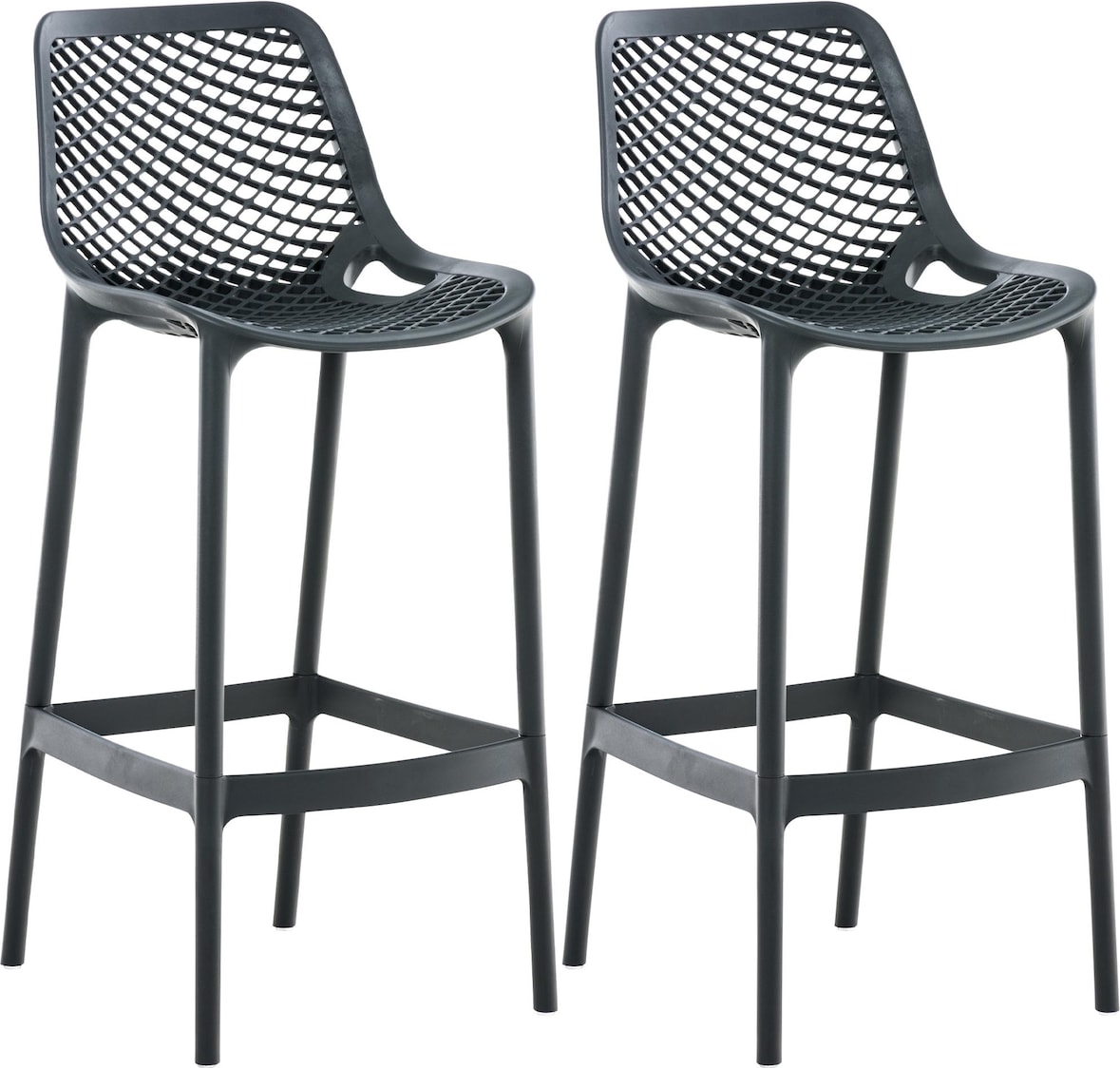 2er Set Outdoor Barhocker Air dunkelgrau