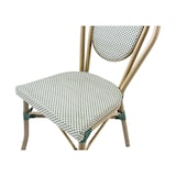 thumbnail of METRO PROFESSIONAL Chaise bistrot de terrasse PASSY, aluminium/dossier textile, aspect bamboo, vert/beige