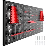 thumbnail of tectake Panneau perforé JONAH avec crochets et supports - Lot de 3 noir/rouge