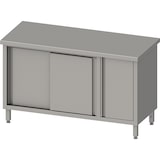 thumbnail of Stalgast Edelstahl Arbeitsschrank mit Schiebetüren, 1700x600x850 mm, mit Flügeltürschrank rechts, ohne Aufkantung, verschweißt