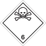 thumbnail of Gefahrzettel, Gefahrgutklasse 6.1 - Giftige Stoffe - 30x30 mm Folie selbstklebend