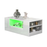 thumbnail of Merax Couchtisch hochglanz Sofatisch mit LED-Beleuchtung, Wohnzimmertisch, Weiß