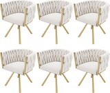 thumbnail of Drehbarer Esszimmerstuhl Samt Beige-Gold mit Metallgestell, 360°-Drehfunktion, ergonomische Rückenlehne