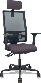 thumbnail of Silla Bormate asincro malla negra asiento bali gris oscuro brazos 2D ruedas 65mm cabecero regulable