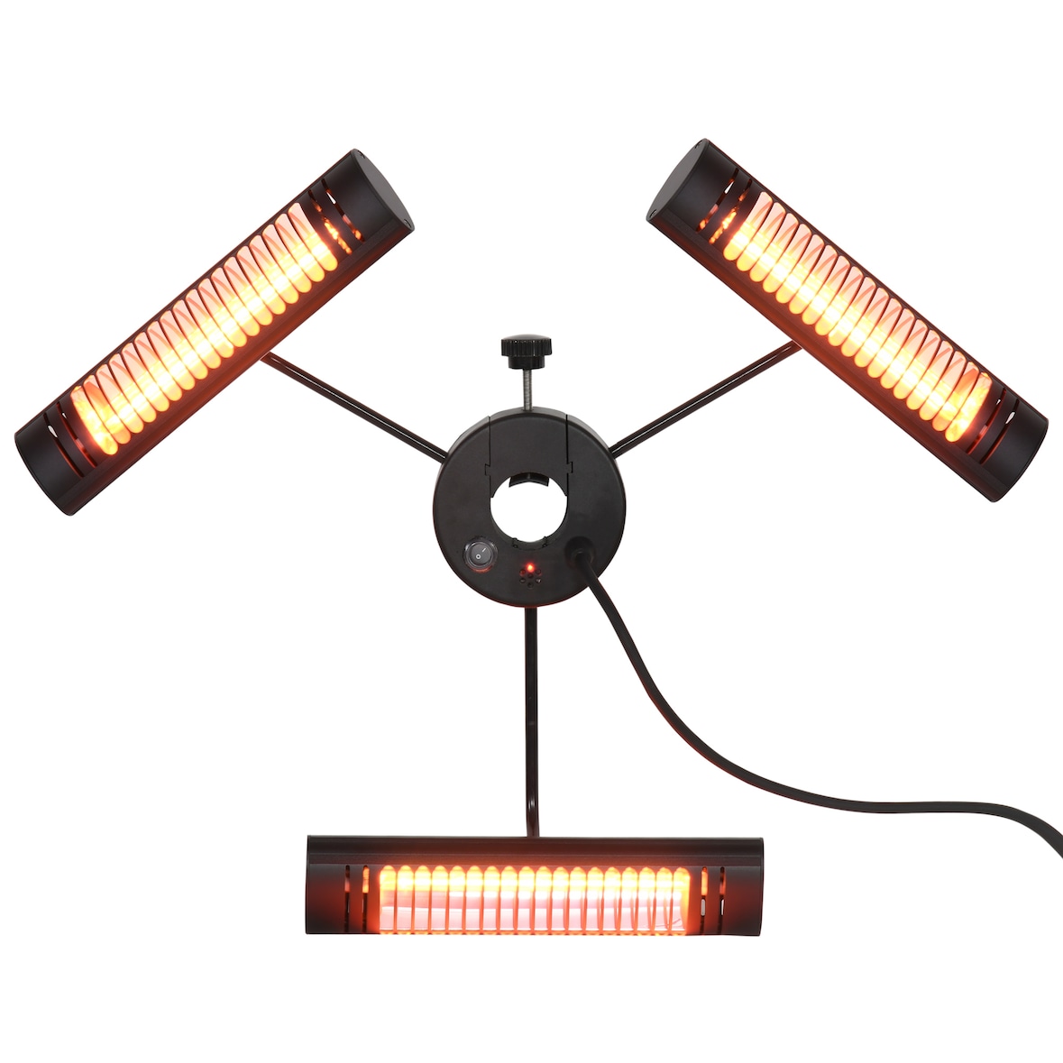 Outsunny Aquecedor Elétrico de Exterior com 3 Painéis 1000W Aquecedor de Infravermelhos com Controlo Proteção IPX5 87x75x22cm Preto