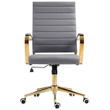 thumbnail of Cadeira de escritório em imitação de pele Havana cinza