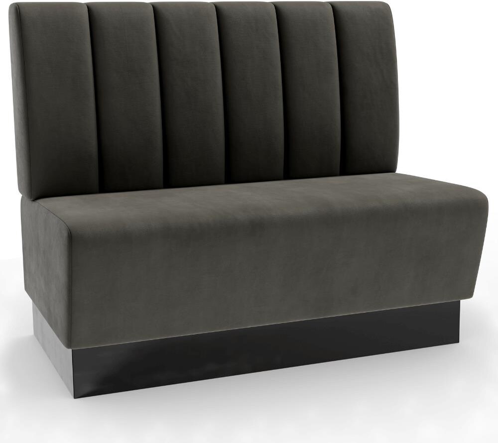 Gastro Sitzbank Amsterdam | 160 cm breit | Samtstoff in Anthrazit | Vertikal | Dinerbank