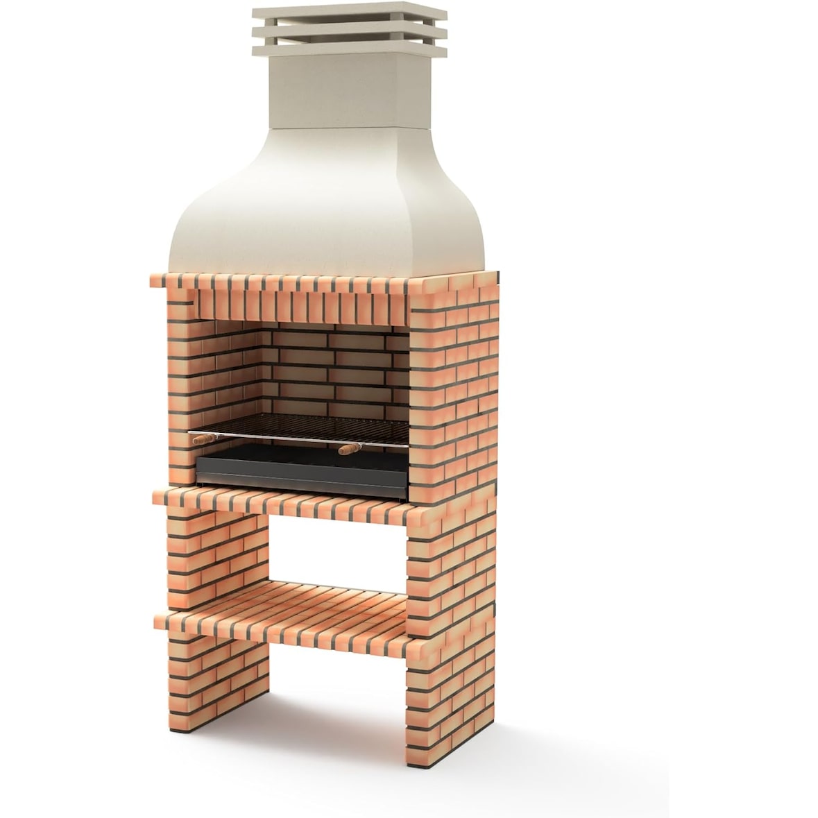 MF - Gartenkamin BBQ Benhaddou Plus mit Grillrost (Orange/Beige - 100x70x262 cm) REF: M01029 - Für den Außenbereich.