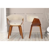 thumbnail of Lot de 2 chaises de salle à manger Bruce tissu Noyer / Crème