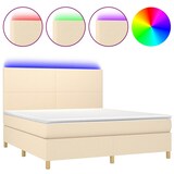 thumbnail of vidaXL Boxspringbett mit Matratze & LED Creme 180x200 cm Stoff