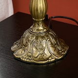 thumbnail of Candeeiro de Mesa com Desenho de Vitrais Coloridos Candeeiro de Mesa de Vidro para Dormitório Sala de Estar Escritório Ø30x48 cm Multicor