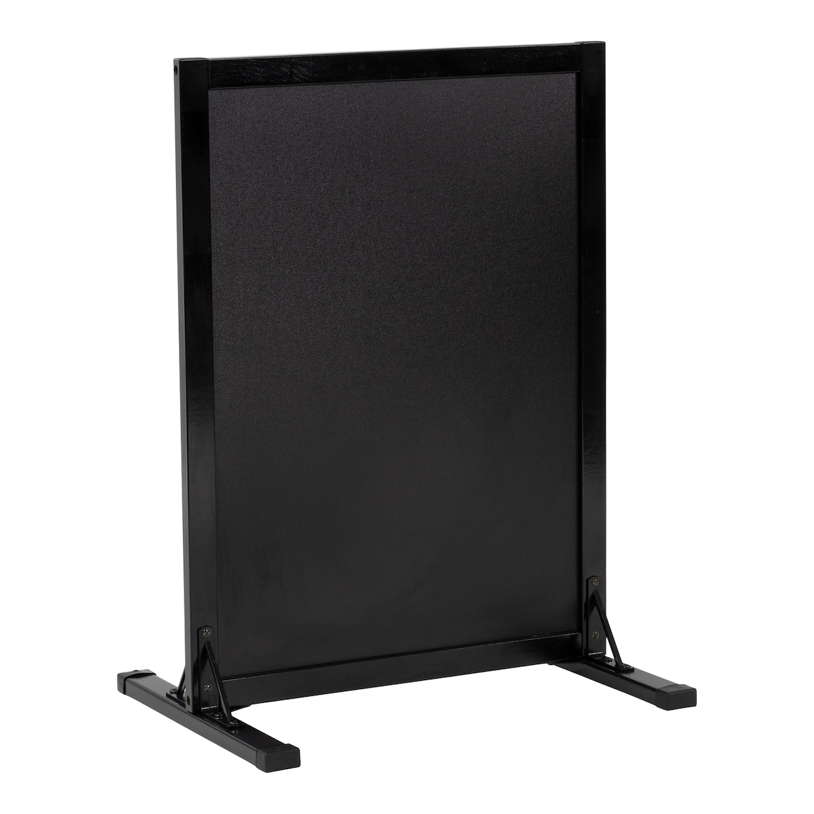 Securit® Stoepbord "Woody" - Zwart - Hout met gelakte grenen afwerking - L-vorm - 55x80cm