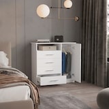 thumbnail of Cômoda Peru com quatro gavetas em melamina com trilhos metálicos