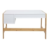 thumbnail of Bureau HWC-K12, bureautafel computerwerktafel, lade, bamboe 76x115x58cm ~ wit