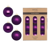 thumbnail of 12 Weihnachtskugeln Glas 8cm matt & glänzend Christbaumkugeln Weihnachtsbaumkugeln Weihnachten Christbaumschmuck Weihnachtsbaumschmuck Lila Purpur