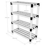thumbnail of Estantería estándar modular de resina 1200 x 400 x 1500 mm. (h) 4 estantes BLANCO