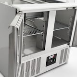 thumbnail of Romux® Saladette und Pizzatisch 2 Türen 90x70 cm für Behälter mit Glasglocke | Kühltisch von Pizzen und Salaten