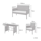 thumbnail of SVITA BROOKLYN XL Rattan Essgruppe Garten Möbel Set mit Tisch, 2 Sessel, 2er Sofa Grau