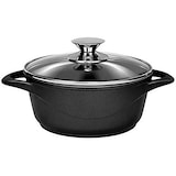 thumbnail of Smile 8-teiliges Induktionskochgeschirr, Aluminiumguss, 4 Töpfe, Deckel aus gehärtetem Glas, PFOA-frei Schwarz SML-MGK17