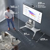 thumbnail of ONKRON Soporte TV con Ruedas y Altura Regulable, para Pantallas de 50 a 86", hasta 105 kg, VESA máximo 800x500 mm, TS1881-W Blanco