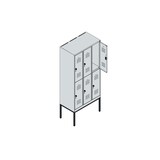 thumbnail of C+P Spind Classic PLUS, Gestell, 6 Abteile, HxBxT 212x90x50cm, Zylinderschloss, Hellgrau/Anthrazit von PROREGAL