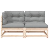 thumbnail of vidaXL Tuinbank 2-zits met kussens massief grenenhout