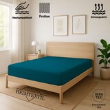 thumbnail of EXKLUSIV HEIMTEXTIL Frottee Spannbettlaken Rundumgummizug Marke 120 x 200 cm Petrol 80% Baumwolle 20% Polyester  Öko - Tex Zertifiziert Bed-Sheet