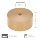 thumbnail of 2 Rollen Nassklebeband Papier-Klebeband umweltfreundliches Paketband Packband 70mm x 200m 75 g/m² br