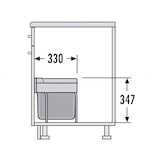 thumbnail of Hailo Abfallsammler 3644701 TR Swing Raumspar-Tandem-S 18 + 12 Liter