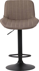 thumbnail of 2er Set Barhocker BEKIM - Stoff Taupe 50x50x86 cm Schwarz | Barstuhl Höhenverstellbar Mit Lehne Drehbar Tresenhocker Tresenstuhl Kneipenhocker