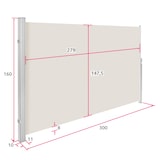 thumbnail of tectake Paravent rétractable et extensible avec enrouleur - 160 x 300 cm, beige - 401526