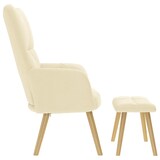 thumbnail of vidaXL Relaxsessel mit Hocker Creme Stoff