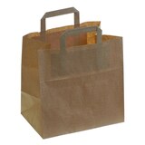 thumbnail of WISEFOOD 500 Stück - Papiertragetasche Kraft braun - 90g/m² - 18x25+7cm