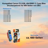 thumbnail of Kompatibel Canon CLI-526, 4541B001 C Cyan Blau Druckerpatrone für 660 Seiten von D&C