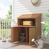 thumbnail of Outsunny-Gartenschrank-110L x 54B x 136H cm-Braun