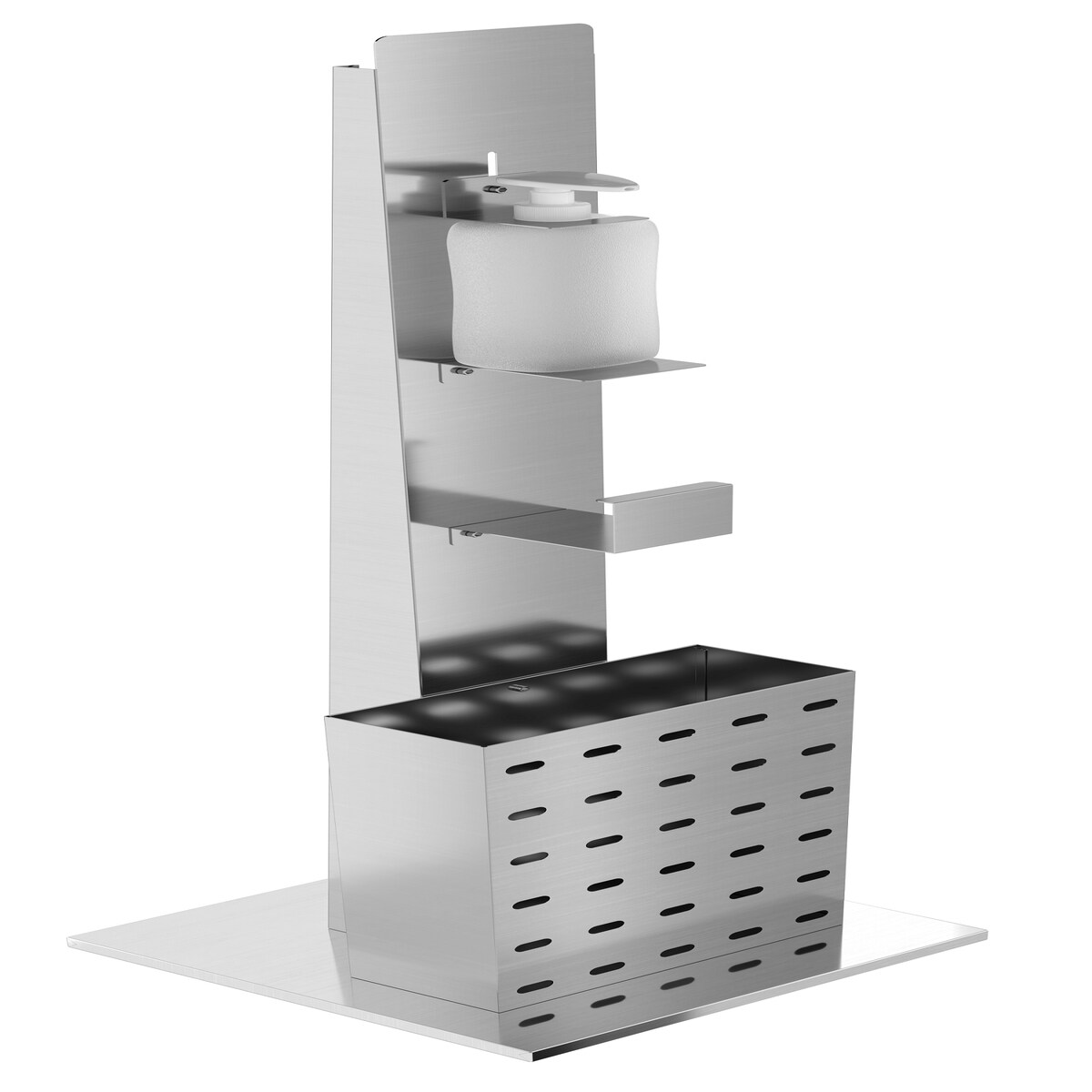 Chefgastro Edelstahl Desinfektionssäule inkl. Spender BxTxH 150x125x1460mm