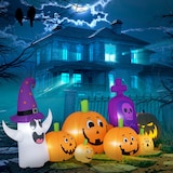 thumbnail of Abóbora Insuflável de Halloween com Fantasma Lápida com Luzes LED IP44 e Insuflador para Festas 240x130x130 cm Multicolor