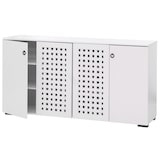 thumbnail of Décoshop26 - Buffet com 4 portas design trançado 3D 9 compartimentos de armazenamento 83x159x37 cm MDF branco 04_0009841