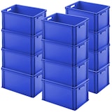 thumbnail of 12 Euroboxen mit Durchfassgriffen, LxBxH 600 x 400 x 320 mm, 65 Liter, blau