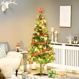 thumbnail of HOMCOM árbol de navidad artificial 180 cm con 150 luces árbol de navideño de 480 ramas con 100 decoraciones soporte de acero Ø86x180 cm