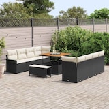 thumbnail of vidaXL Garten-Sofa-Set mit Kissen mit Kissen 11 pcs Schwarz und Creme