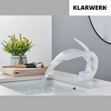 thumbnail of NAVIS | Design Waterval Kraan Badkamer Wit Badkamer Kraan | Elegante premium roestvrijstalen kraan voor spoelbakken | Hotelmengkraan 2 aansluitingen