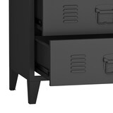 thumbnail of Helloshop26 - Stilvolle Kommode praktisches Aufbewahrungsmöbel aus Metall mit 4 Schubladen Stahl 92 x 80 x 40 cm schwarz 03_0006839