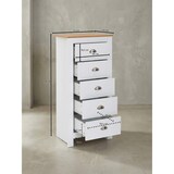thumbnail of Sideboard mit 5 Schubladen 53x114x39 cm Kommode Weiß / Eiche Modern, Design Anrichte Hoch Schmal, Schubladenkommode