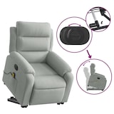 thumbnail of vidaXL Massagesessel mit Aufstehhilfe Elektrisch Hellgrau Samt