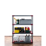 thumbnail of PROREGAL Kunststoffregal GREY BEAR Low, HxBxT 138x80x46cm, Fachlast 120kg, Grau-Rot Kunststoff-Regal Euro-Regal Stecksystem Lagerregal